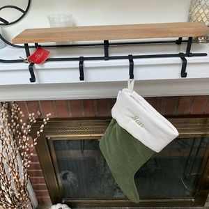 Pottery Barn Wrought Iron & Wood Sleigh Stocking Holder